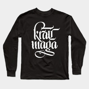 Krav Maga Calligraphy Long Sleeve T-Shirt